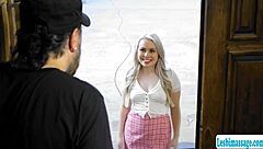 busty masseuse licks neighbor