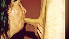 Wow, she's taking that long cock deep in her throat!