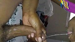 sucking the monster cock wet and hard