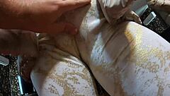 Milfycalla in yoga pants showing cameltoe and cumshots on downjackets preview