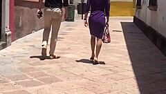 Cougar's ass looks so delicious in voyeur view!