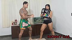 Pornstar Nicoly Mattos Gets Her Big Ass Fucked By Monster Cock In Boxing Class
