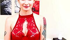 violet monroe sexy redhead huge cock deepthroat facefuck cum load swallow blowjob