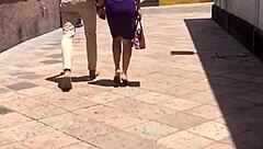 Cougar's ass looks so delicious in voyeur view!