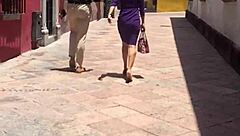 Cougar's ass looks so delicious in voyeur view!