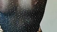 Close-up of stepmother's big tits during taboo cum in pussy sex