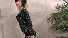 Busty Japanese Teen 18+ Fingers Hairy Pussy to Squirt