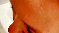 BBW wife sucks dick fresh out of the shower, are her big tits wet?