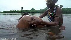 lesbian tribe duo bathing in village river sparks curiosity