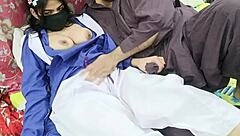 Desi Student Girl in Uniform Fucked by Stepfather