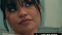 naughty summer welcomes delivery girl with strap-on