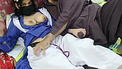 Desi Student Girl in Uniform Fucked by Stepfather