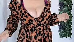 Horny Busty Gilf Teasing In Lingerie Shows HUNGRY Pussy!