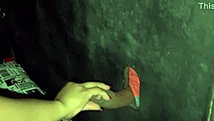 i rubb'd my ass on the black guy's dick and he cum'd on my hand in the glory hole.