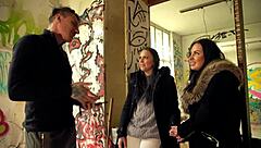 Two german best girl friends julia parker and maria gail talk about risky no condom ffm threesome sex at lost place