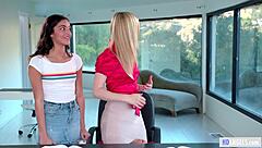 Offensive teen wants to lick her teachers pussy in aggressive face sitting