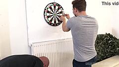 playing dots game in the garage with friends, getting wet from the fun