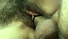 wife riding for fast creampie in hairy pussy