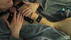 This hot guy in the USA is masturbating while wearing a chastity cage.