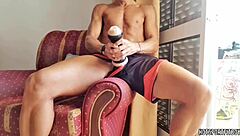 Guy Using Fleshlight At The Window For Fun