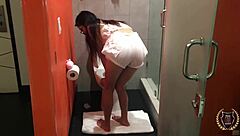 Rome Major Fucks Eva Yi in Bathroom at Night, Cums on Her Ass