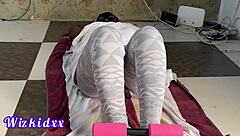 step mommy on yoga mat showing her fat pussy ready for fucking