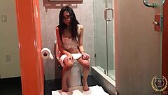 Rome Major Fucks Eva Yi in Bathroom at Night, Cums on Her Ass