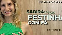 Sadira hotwife invites guest for erotic trailer session.