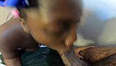 Huge Black Boobs Swinging While Sucking Stepdaddy's Big Cock