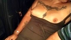 A sexy latina gets groped in an uber ride outdoors.