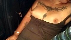 A sexy latina gets groped in an uber ride outdoors.