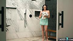 Skinny Babe Charlotte Sins Feels Intense Pleasure Masturbating and Deepthroating BBC in Shower