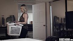 Is The Dirty Blonde Milf Stepmom Sucking Her Stepson's Monster Cock With Her Hands?