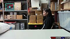 skinny teen latina shoplifter gets caught by security santa
