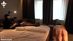 Push ups with femdom bdsm and pussy licking