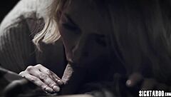 Is The Dirty Blonde Milf Stepmom Sucking Her Stepson's Monster Cock With Her Hands?