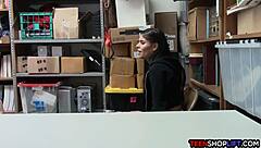 skinny teen latina shoplifter gets caught by security santa