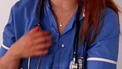 Nurse Greene assists her patient with an oily treatment.