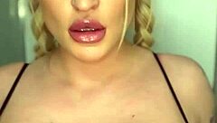 Horny girl sucks banana