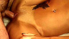 Unshaven Pussy Morning Sex with Cum on Stomach