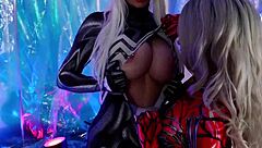 venom and carnage get deep fucked by octokuro, tight pussy and ass taking creampie with buttplug in slutty anal.