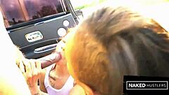 2 Ebony Baddies Sucking Big Dick Outside of Rolls Royce