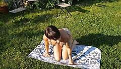 Horny Milf Impregnated In Neighbor's Garden With Deepthroat And Cowgirl Fucking