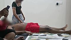 Massage girl feels shock from dick flashing