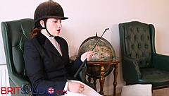 Hey, clean victoria's riding boots and then lick up the cum in this domination scene