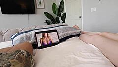 My step sis invites me to watch porn, teasing with wet pussy and tight action featuring Dolly Paige.