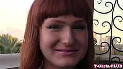 Beautiful shemale enjoys lesbian blowjob and rimjob