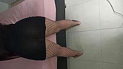 Neighbor pleasing your mesh feet fetish! Close up wet vagina!