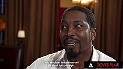 Petite lesbian craves rough pounding from boss's monster cock in devils film