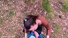 Real Russian Couple's Unexpected Blowjob In Woods